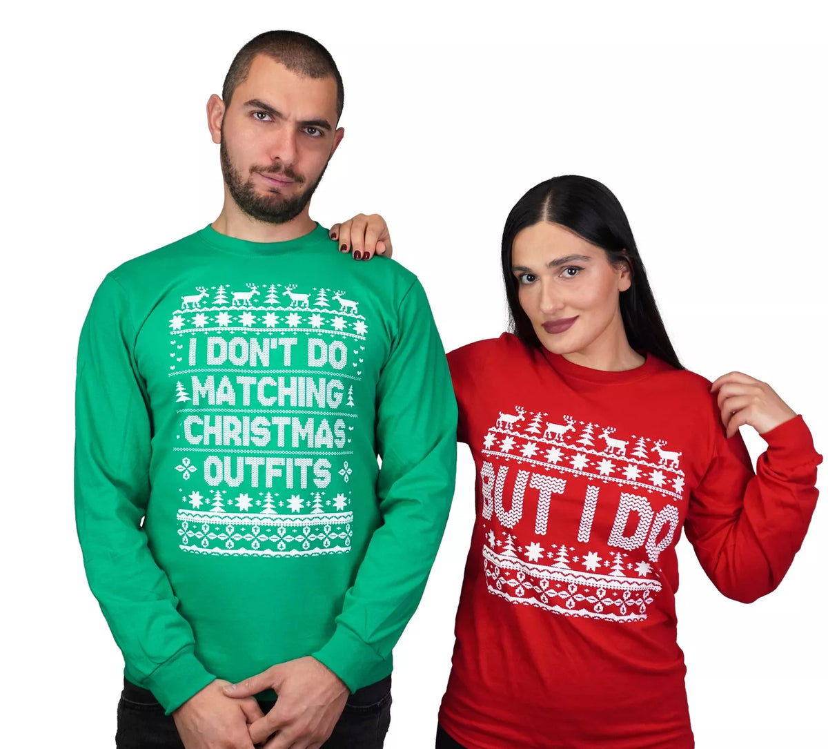 Christmas matching green red funny shirts matching outfits but I do tees