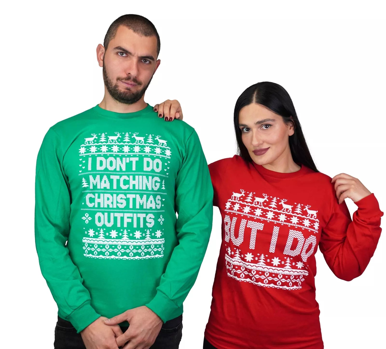 Christmas matching green red funny shirts matching outfits but I do tees
