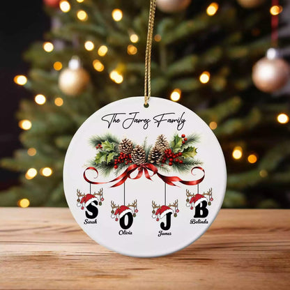 Personalized Family Christmas Ornaments Family Christmas Ornament Personalized