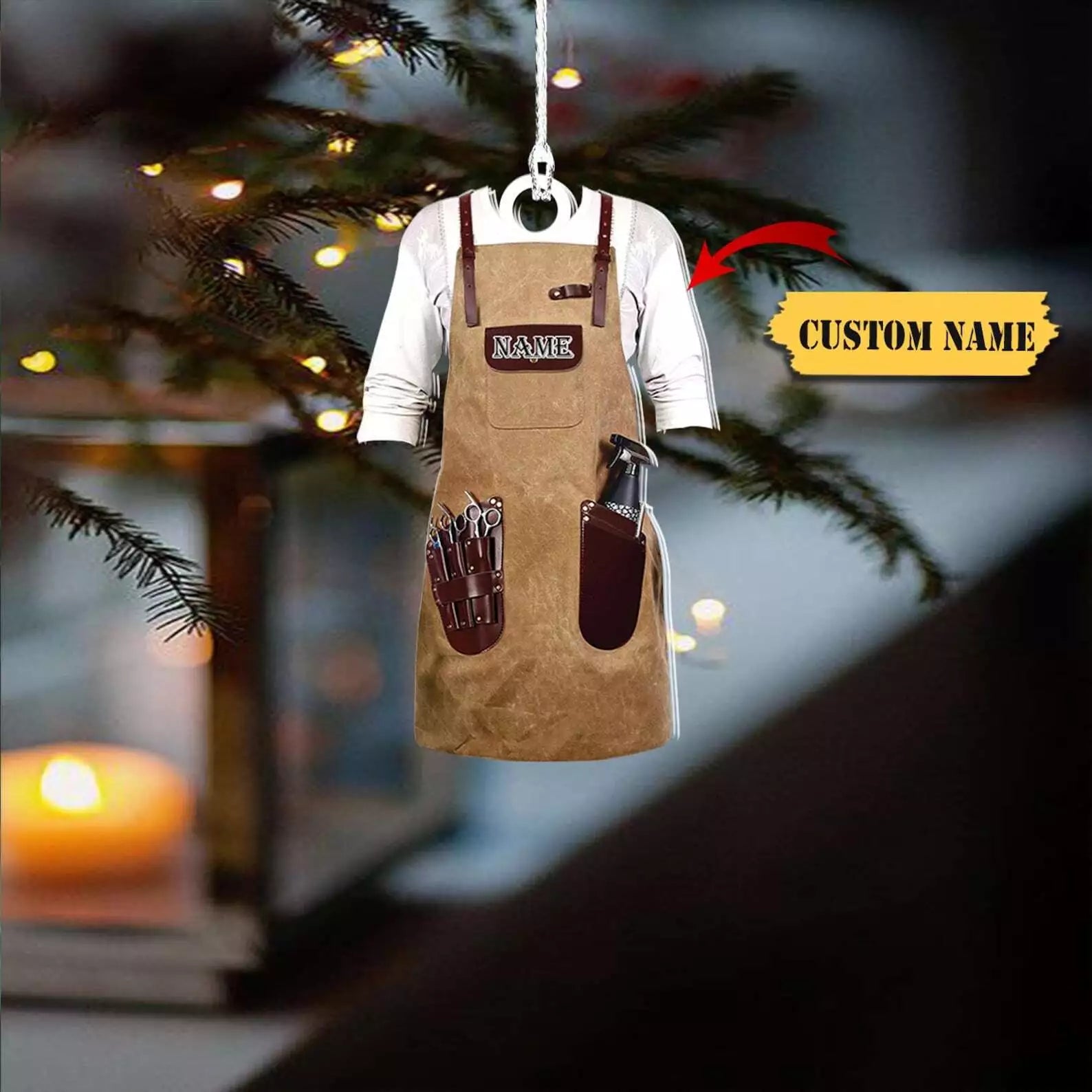 Barber Uniform Custom Shaped Ornament Flat 2d Christmas Gift For Barber Barber