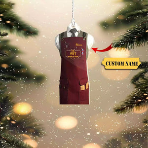 Custom Barber Uniform Christmas Ornament 2d Barber Chair Ornament Barber Lovers