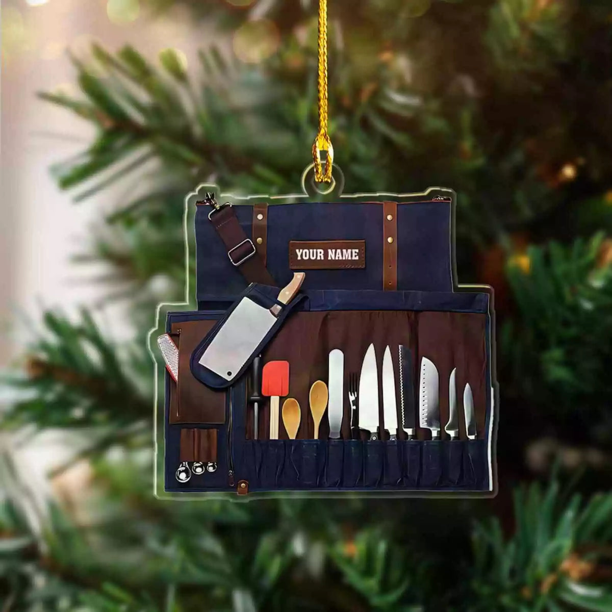 Personalized Chef Christmas 2d Flat Ornament 2024 Cooking Baking Christmas