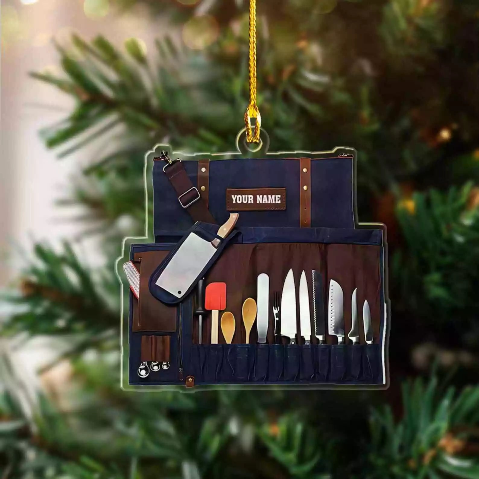 Personalized Chef Christmas 2d Flat Ornament 2024 Cooking Baking Christmas