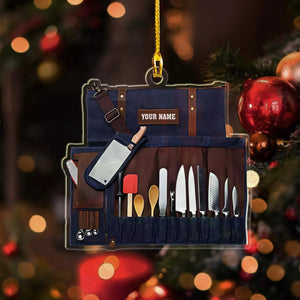 Personalized Chef Christmas 2d Flat Ornament 2024 Cooking Baking Christmas