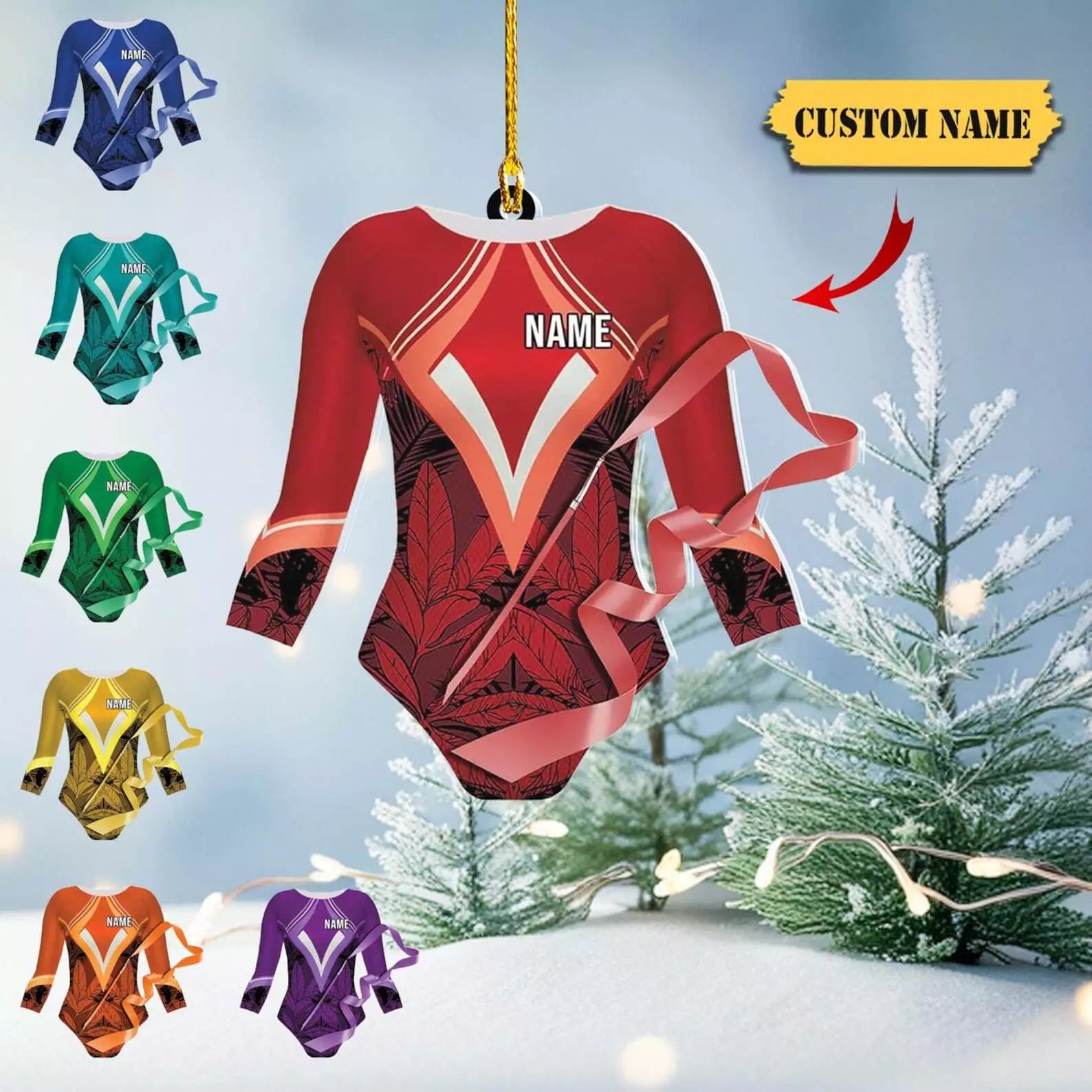 Custom Gymnastics Leotard Ornament 2d Personalized Name Christmas Decoration