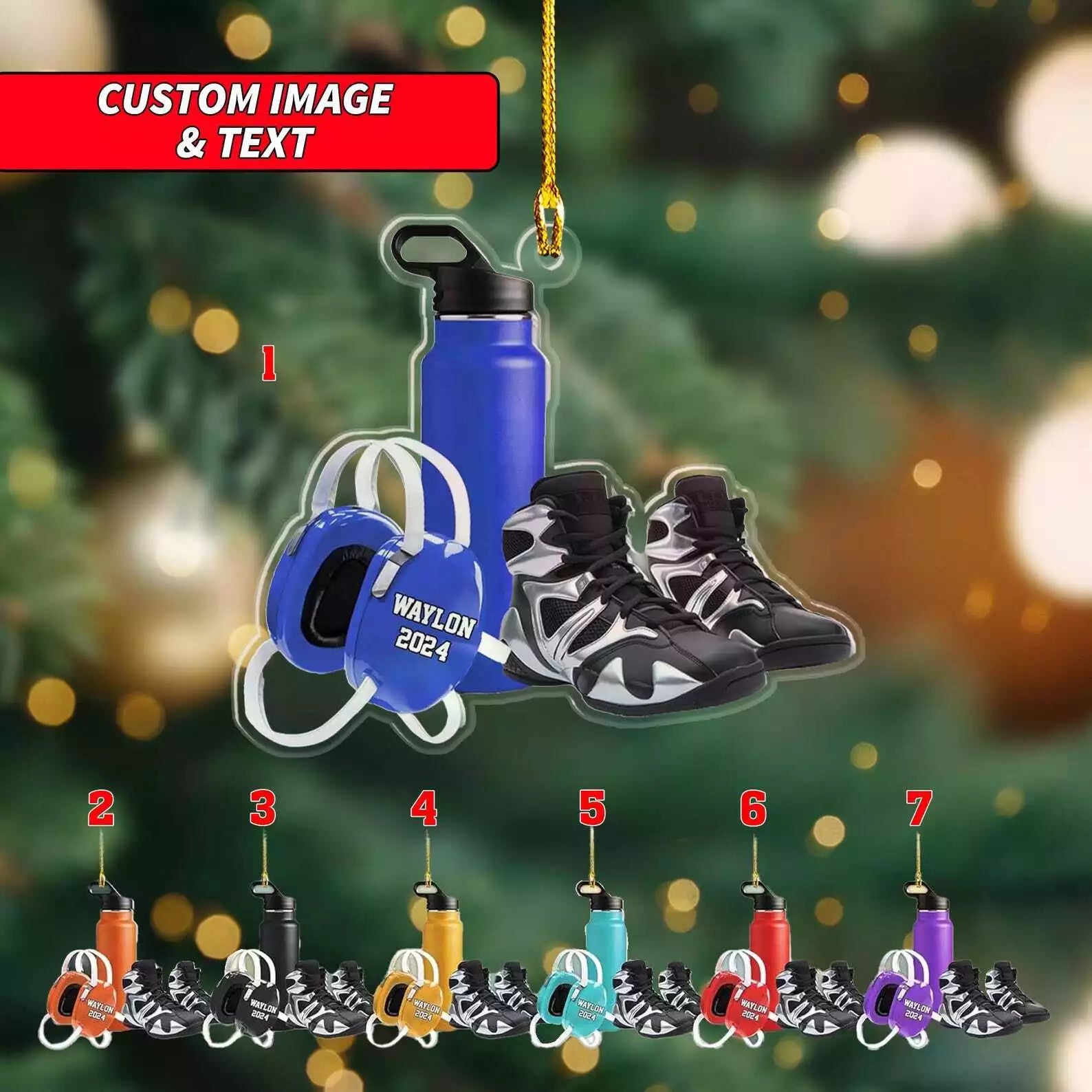 Personalized Protective Gear In Sports Christmas 2d Printed Ornament Custom