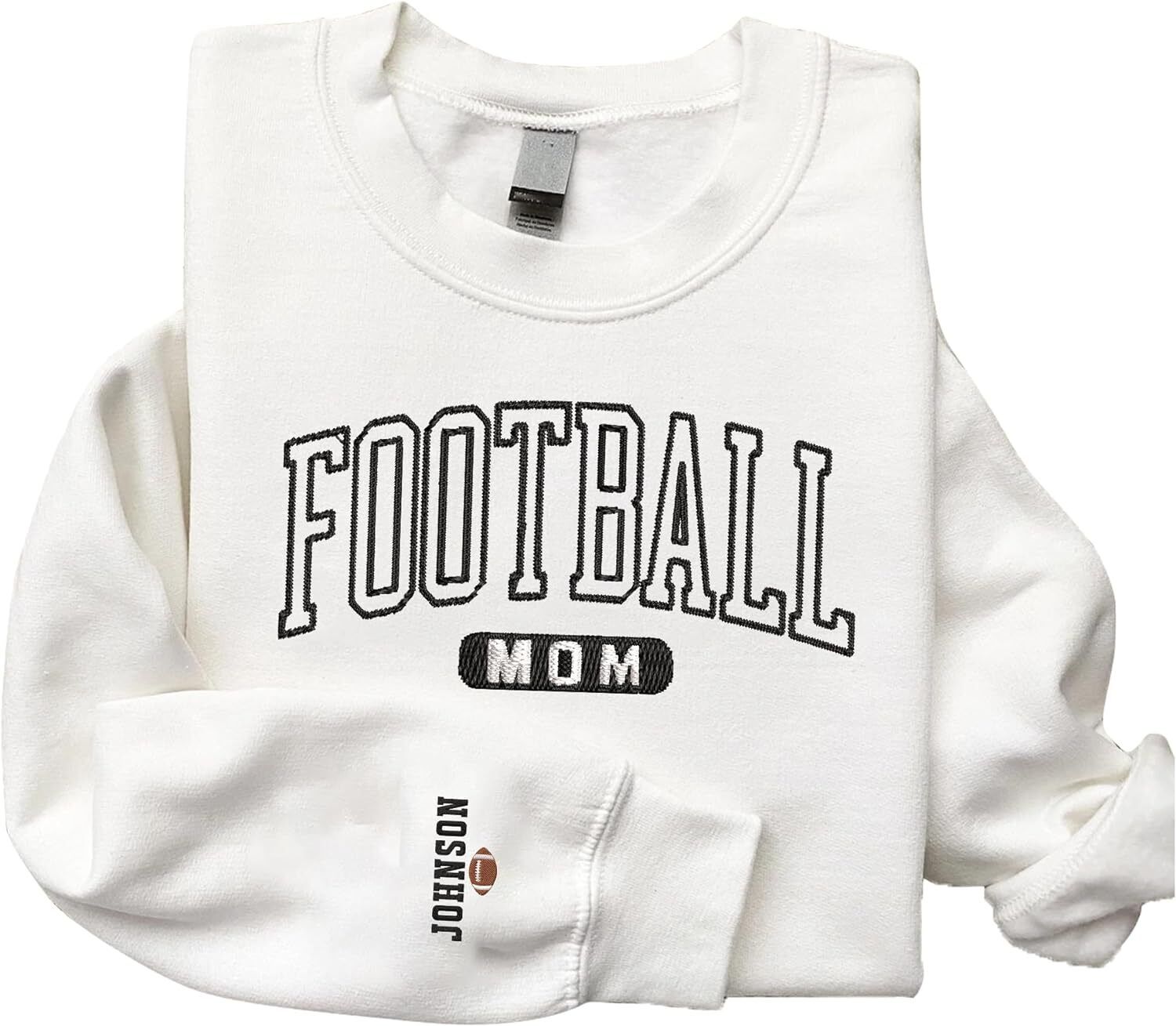 Custom Embroidered Football Mom Shirt, Custom Name On Sleeve, Football Girl
