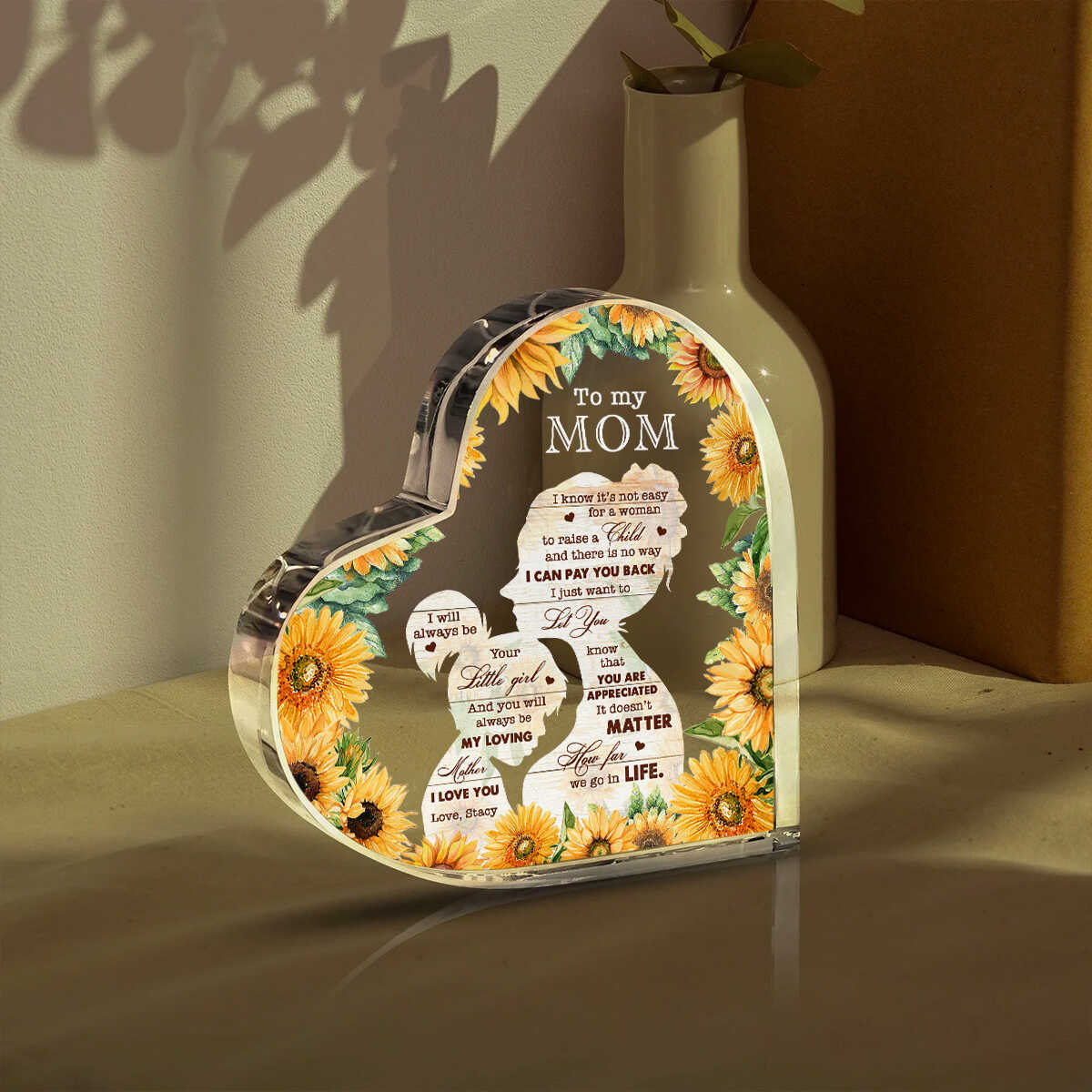 To My Mom Personalized Acrylic Plaque, Mother s Day Gift, Gifts for Mom, Birthday Gift for Mom