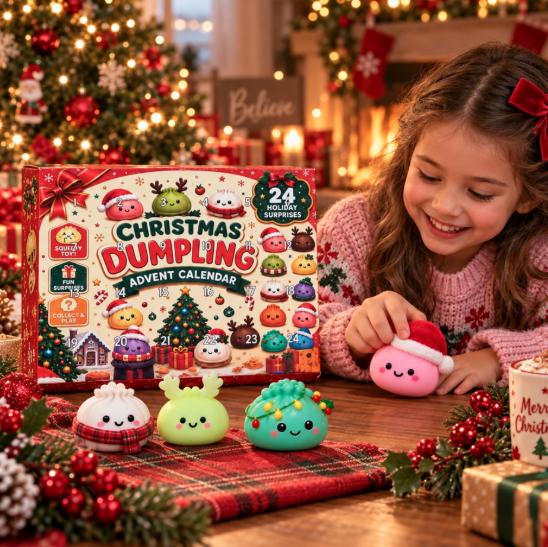Holiday Dumpling Advent Calendar 2026, 24 Days Squishy Christmas Countdown, Kawaii Holiday Surprise Toys, Cute Christmas Gift