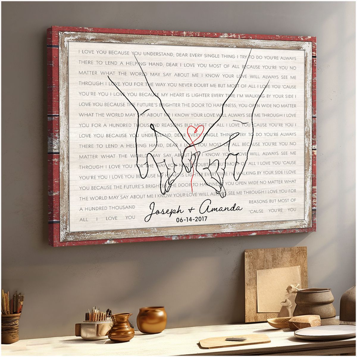 Sentimental Couple Gift for Valentine Custom Lyric Song Canvas Print