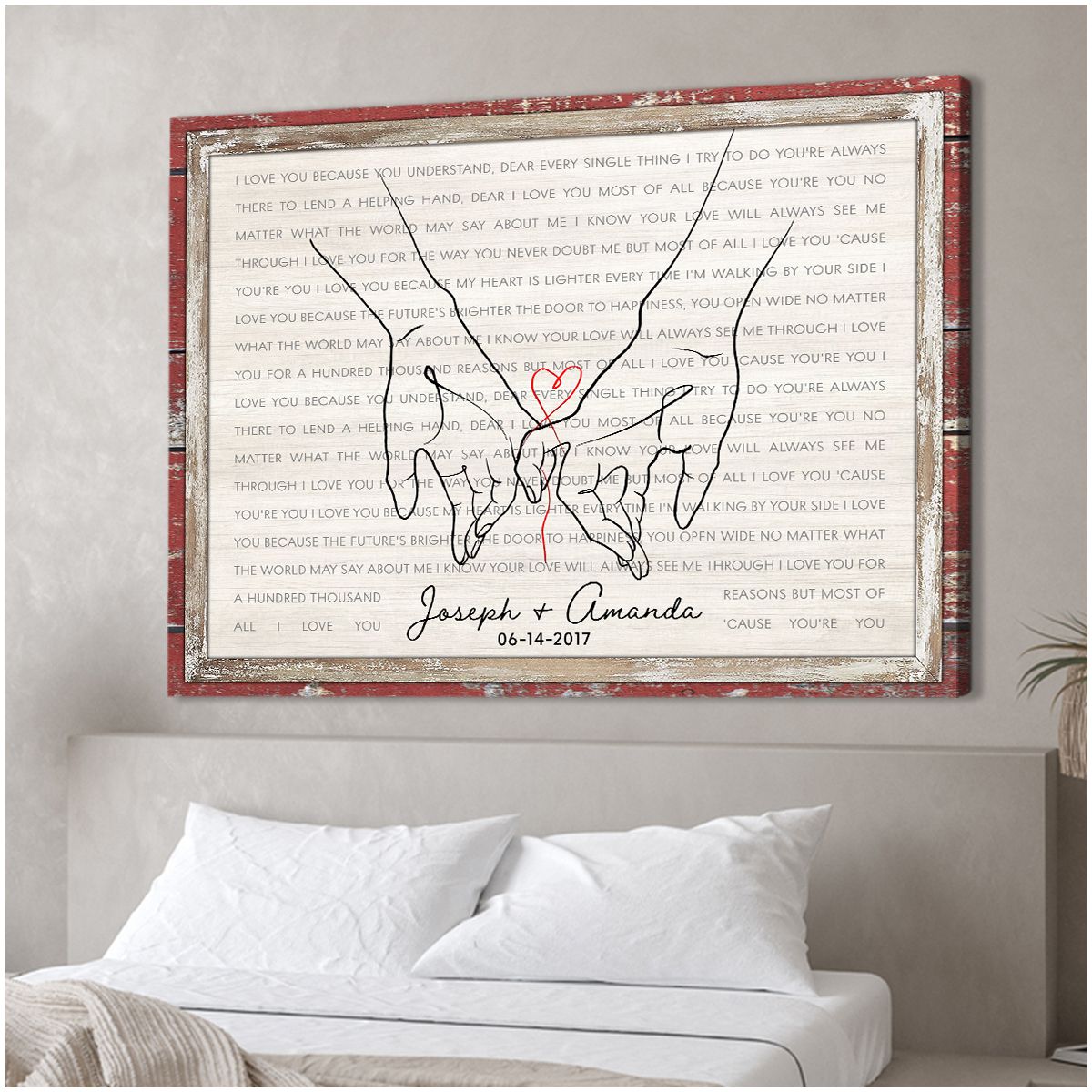 Sentimental Couple Gift for Valentine Custom Lyric Song Canvas Print