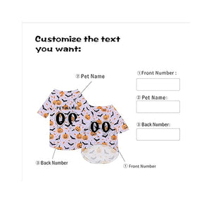 Personalized Halloween Dog Sweatshirts, Custom Jersey Shirts for Pets with Name/Number/Logo, Lightweight Pet Clothing for Small and Medium Dogs Halloween Style