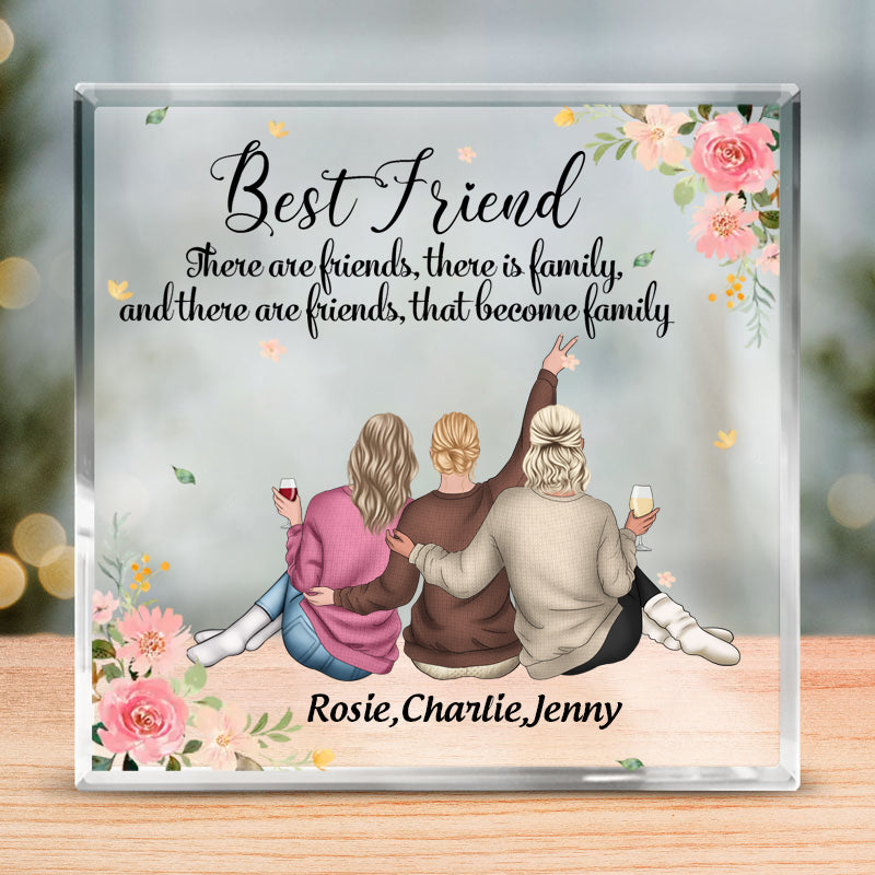 Best Friends that become family Personalised Best Friend Print Gift, Soul Sisters Gift, Floral Best Friend Gifts, Friendship Gift, Birthday Gift, Christmas Gift Acrylic Block