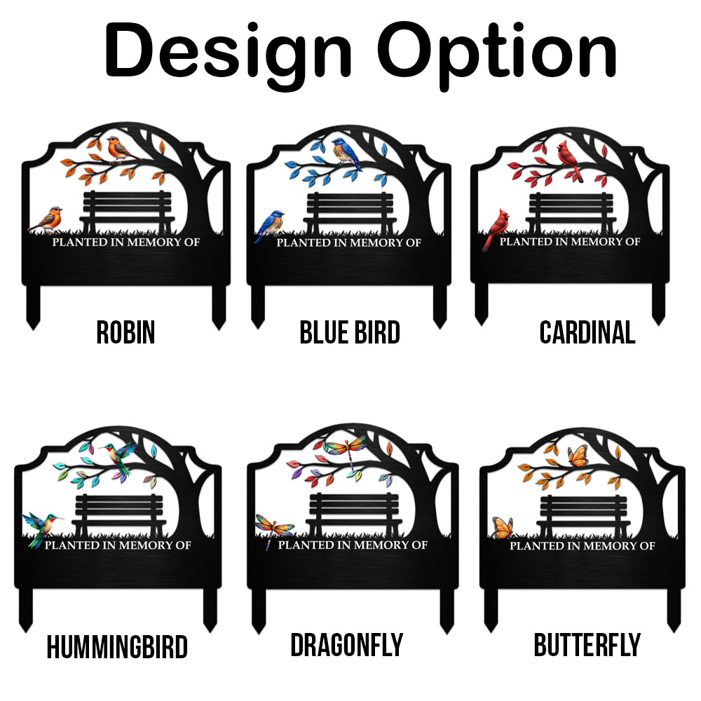 Planted In Memory Of Personalised Cardinal Bird Theme Garden Stake with Text Name and Year Garden Decoration Memorial Gift for Loss of Family Friends