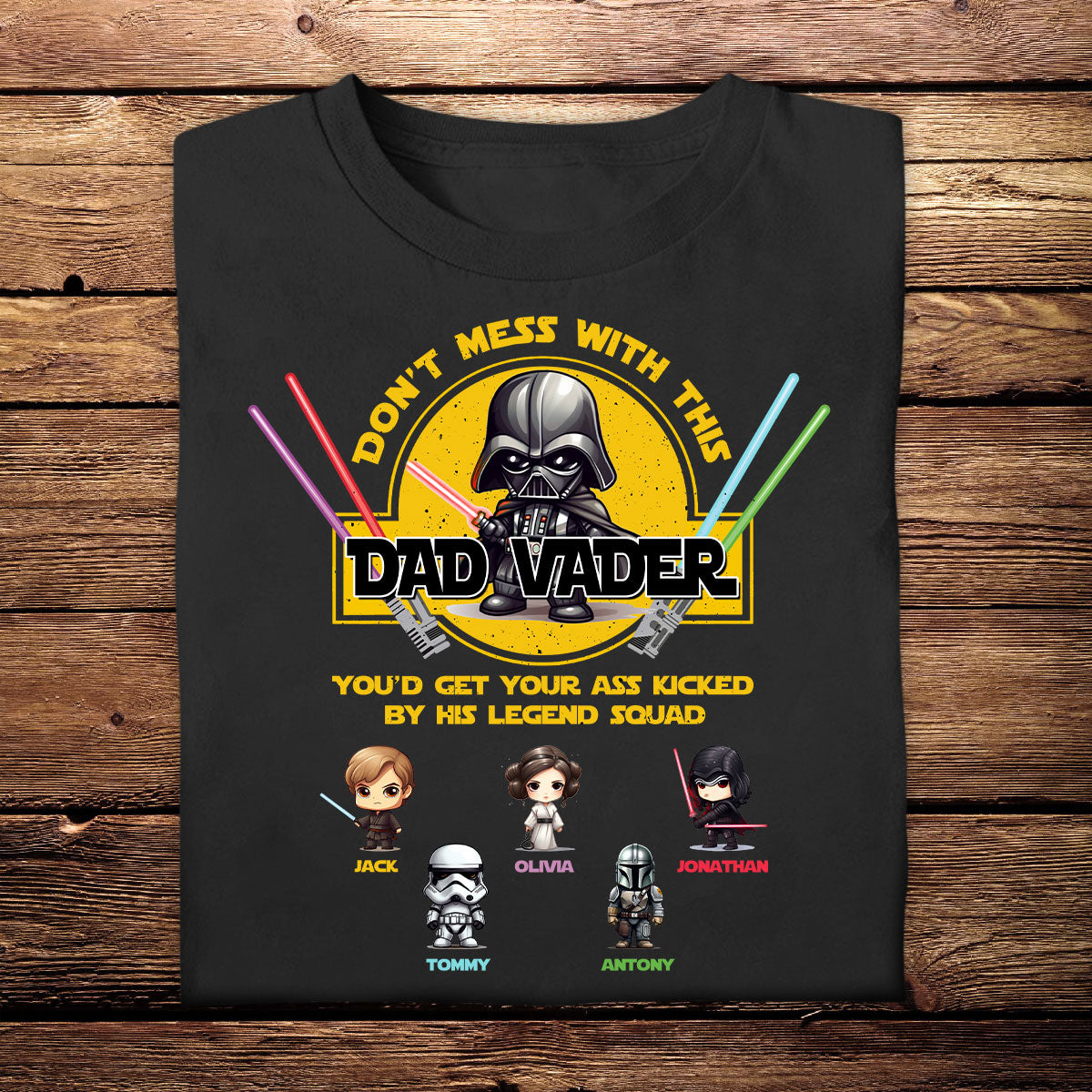 Personalized Father's Day Apparel - You'd Get Your Ass Kicked - Family Custom Photo Apparel for Father's Day Birthday Anniversary
