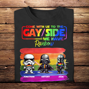 Funny Personalized LGBT T-Shirt - Come With Us To The Gay Side - Customized Shirt for Gay Lesbian Trans Bi - Gift for LGBT Month, Birthday, Anniversary