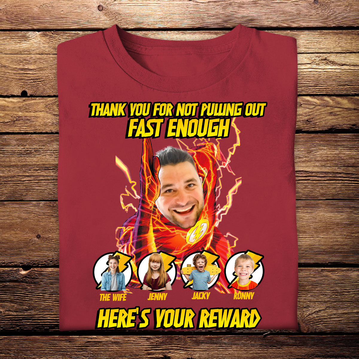 Personalized Photo Apparel For Dad - Best Dad In The Universe - Customized Gifts For Father's Day Birthday Anniversary