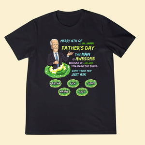Personalized T-Shirt For Dad - Biden You Know The Thing - Funny Customized Shirt Gifts For Father's Day Birthday Anniversary