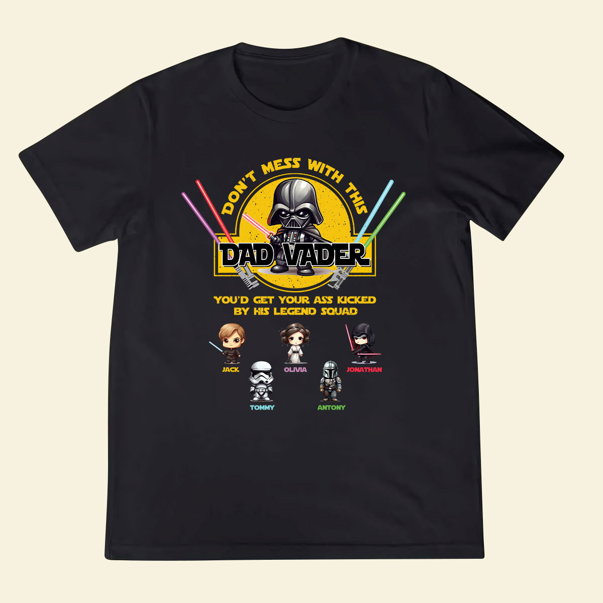Personalized Father's Day Apparel - You'd Get Your Ass Kicked - Family Custom Photo Apparel for Father's Day Birthday Anniversary