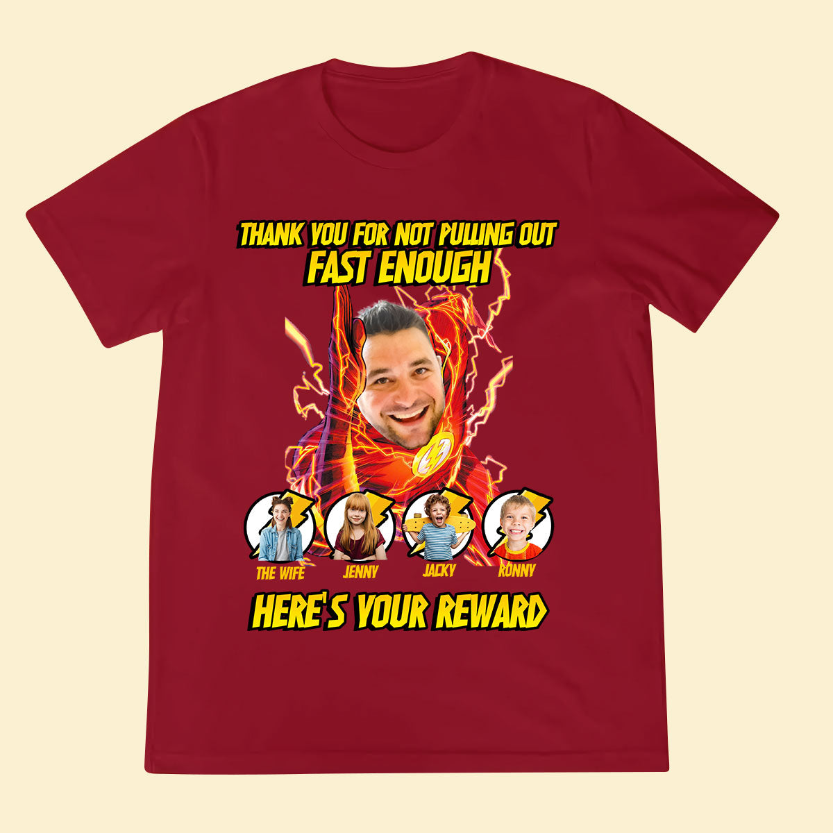 Personalized Photo Apparel For Dad - Best Dad In The Universe - Customized Gifts For Father's Day Birthday Anniversary