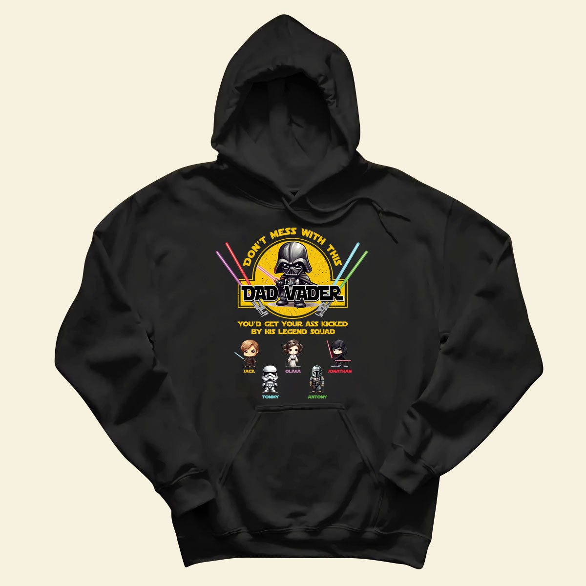 Personalized Father's Day Apparel - You'd Get Your Ass Kicked - Family Custom Photo Apparel for Father's Day Birthday Anniversary