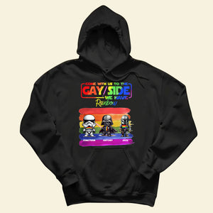 Funny Personalized LGBT T-Shirt - Come With Us To The Gay Side - Customized Shirt for Gay Lesbian Trans Bi - Gift for LGBT Month, Birthday, Anniversary