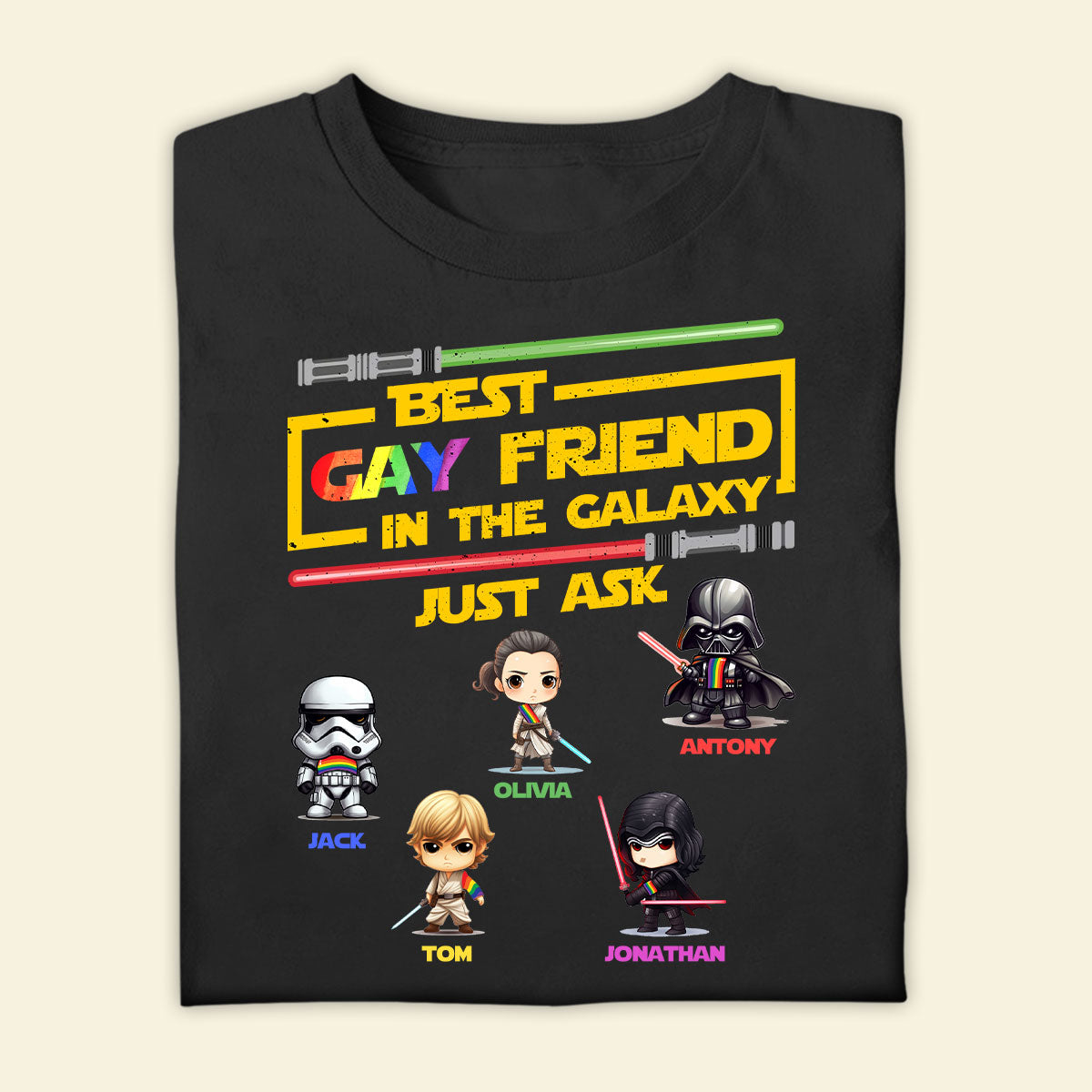 Best Customized Apparel - Best Gay Friend In The Galaxy - Customized Apparel for Gay Lesbian Trans Bi - Gift for LGBT Month, Birthday, Anniversary