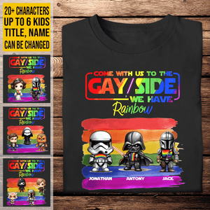 Funny Personalized LGBT T-Shirt - Come With Us To The Gay Side - Customized Shirt for Gay Lesbian Trans Bi - Gift for LGBT Month, Birthday, Anniversary