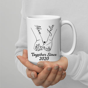 Together Since Pink Promise Couple Custom Name & year Anniversary Gift Personalized Mug for Wife Husband from Lover Gifts for Anniversary