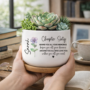 60th Birthday Gifts For Women, 60th Birthday Ceramic Plant Pot, Sixty Birthday 1966 Gifts, Chapter Sixty Birthday Gift For Her