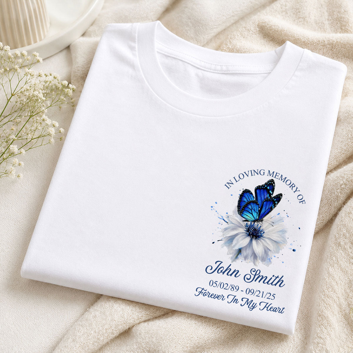 Memorial Butterfly Forever In My Heart - Personalized Shirt
