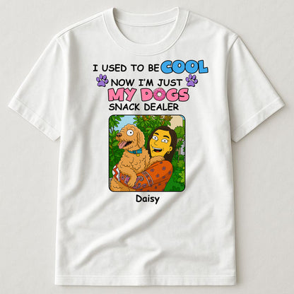 I'm used to be cool now i'm just my dogs snack dealer simpsonize custom photo Dog Mom Shirt, Custom Dog Mom Shirt with Dog Photo, Dog Mom T Shirt for Women, Dog Mom Gift