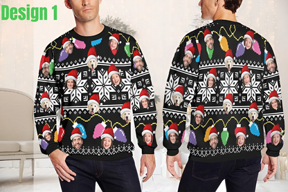 Custom Photo Ugly Christmas Sweatshirt, Custom Face Sweatshirt, Funny Ugly Christmas Sweater, Personalized Ugly Sweater