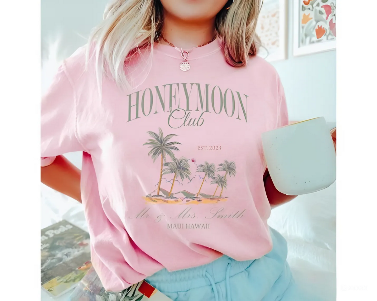 Mr and Mrs Shirts, Custom Couples Honeymoon Vacation Shirts, Just Married Shirt, Hubby Wifey Shirt, His and Hers Shirts, Honeymoon Vibes Tee