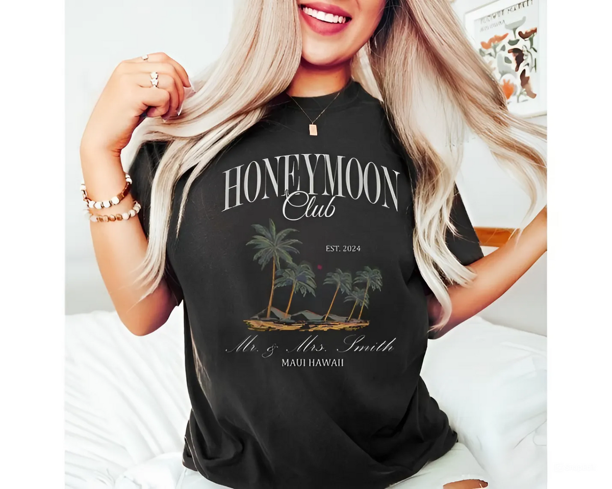 Mr and Mrs Shirts, Custom Couples Honeymoon Vacation Shirts, Just Married Shirt, Hubby Wifey Shirt, His and Hers Shirts, Honeymoon Vibes Tee