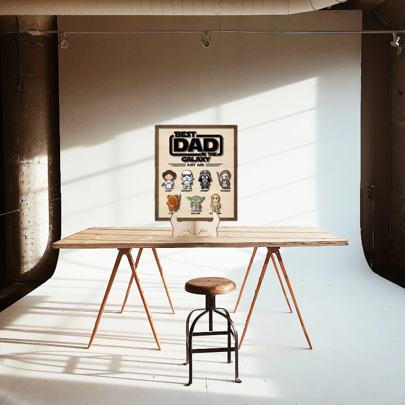 Personalized Star Wars Father's Day Wooden Sign, Funny Star Wars Dad Gift with Custom Names, Best Dad Galaxy, Star Wars Wooden Sign For Dad