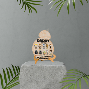 Personalized Best Dad in the Galaxy Wooden Frame | Personalized Star Wars Dad And Kids Name Wooden Sign Gift for Dad Father's Day Gift