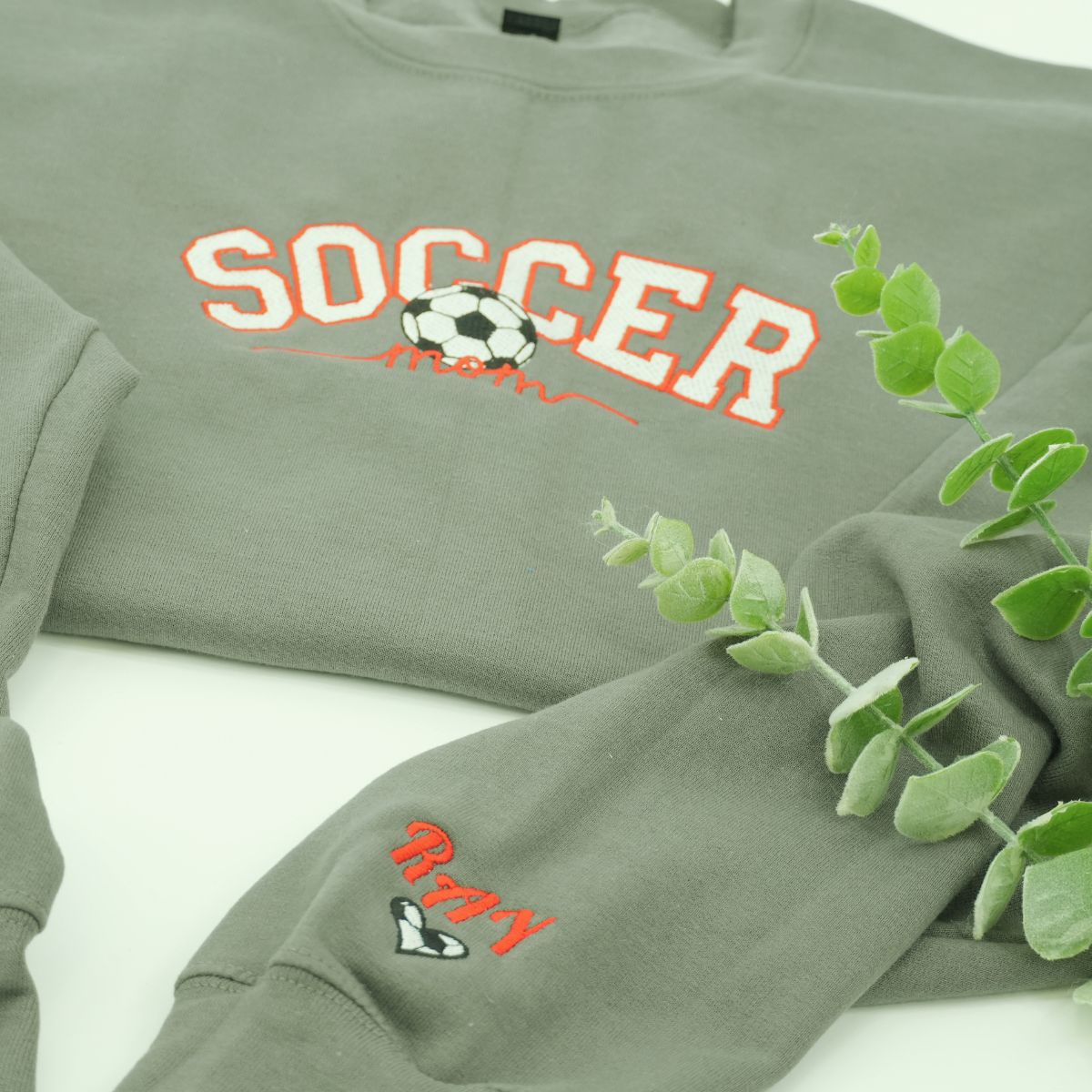 Soccer Mom Sweatshirt, Custom Embroidered Gifts for Soccer Mama,Sport Mom, Mother's Day Gift