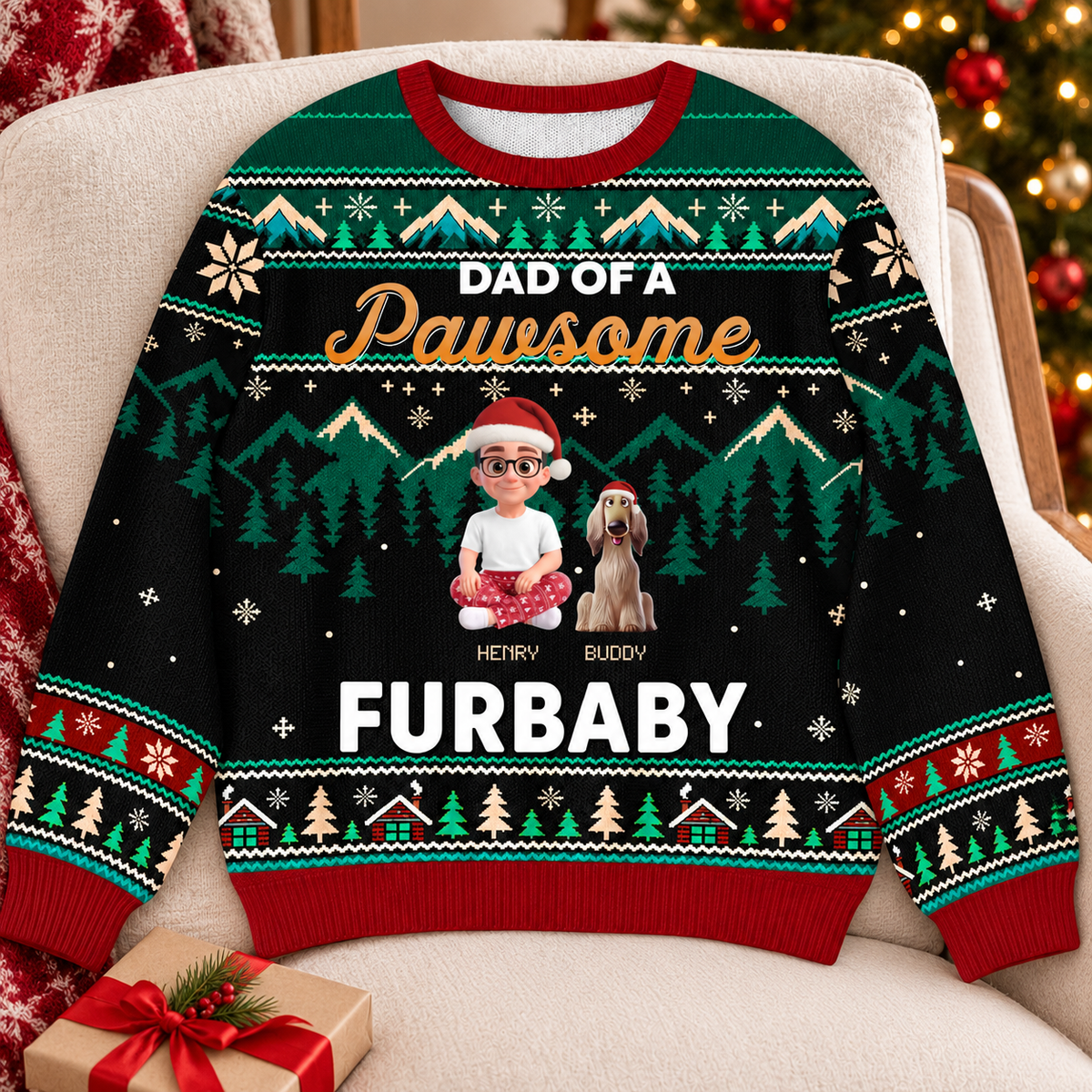 Custom Ugly Sweatshirt - Personalized Christmas Birthday Gifts For Dog Cat Lovers, Dog Dad And Mom, Cat Owners - Best Friend In Winter