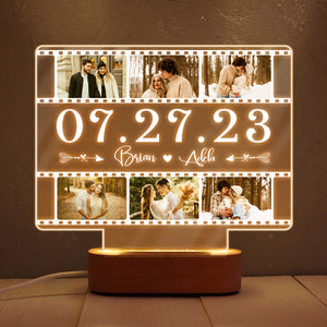 Special Date Personalized Photo Collage Acrylic Led, Valentines Day Gifts For Partner, Custom Anniversary Gift For Her And Him