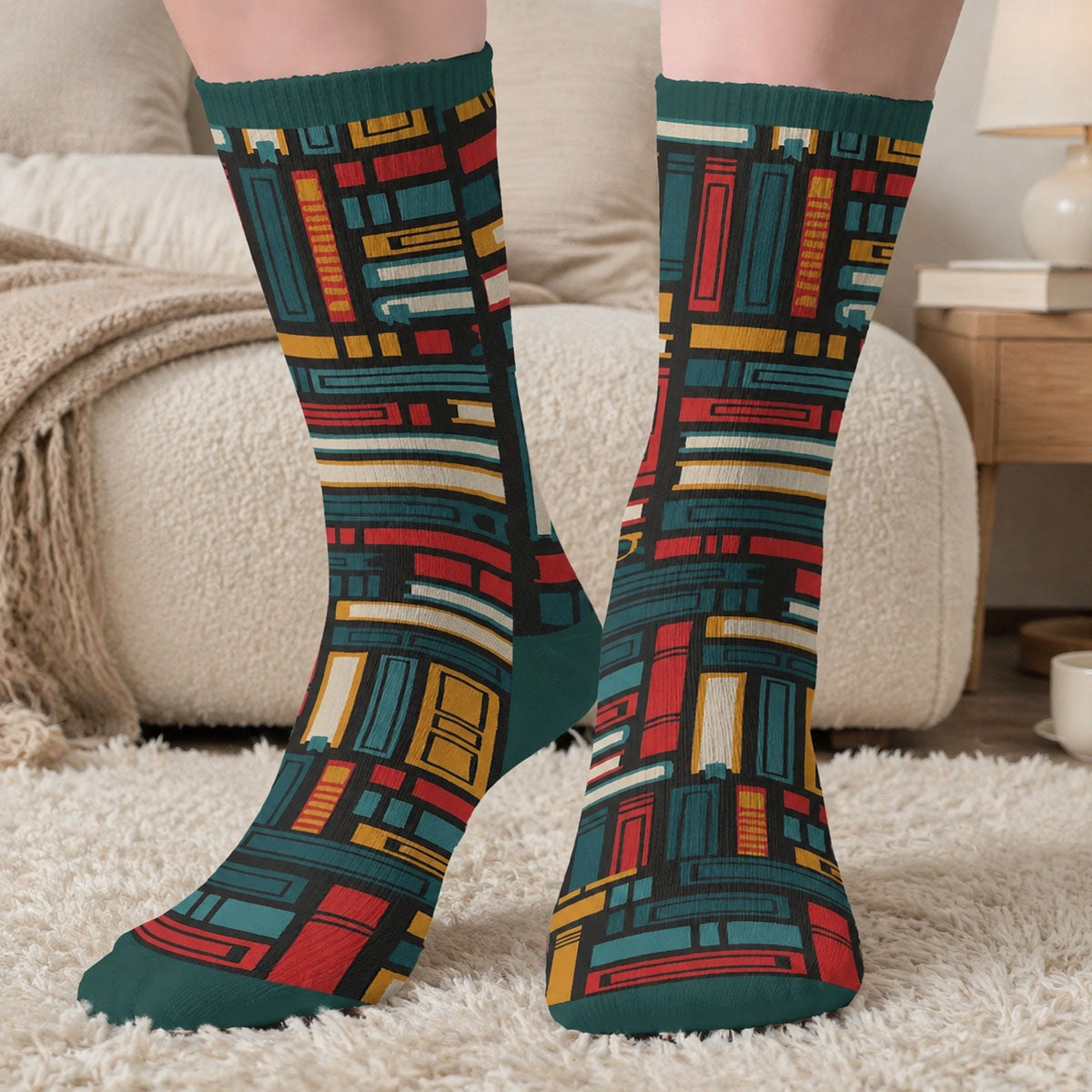Shhhh I'm Reading - Custom Crew Socks - Personalized Bookish Gifts For Book Lovers, Bookworms, Readers