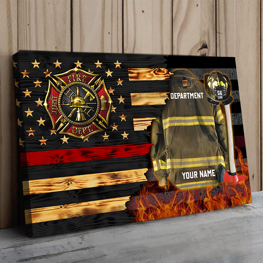 Custom Firefighter Armor Clothes And Helmet Canvas Proud Firefighter Canvas