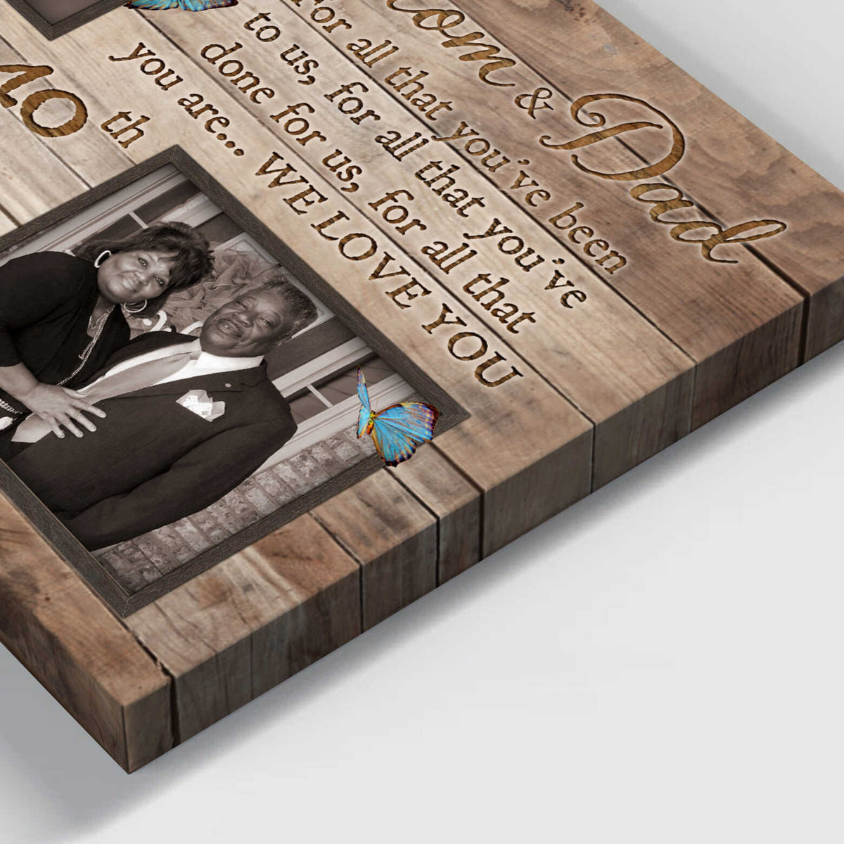 40th Wedding Anniversary Gift For Parents, Personalized Canvas Print Gift For Couple Anniversary