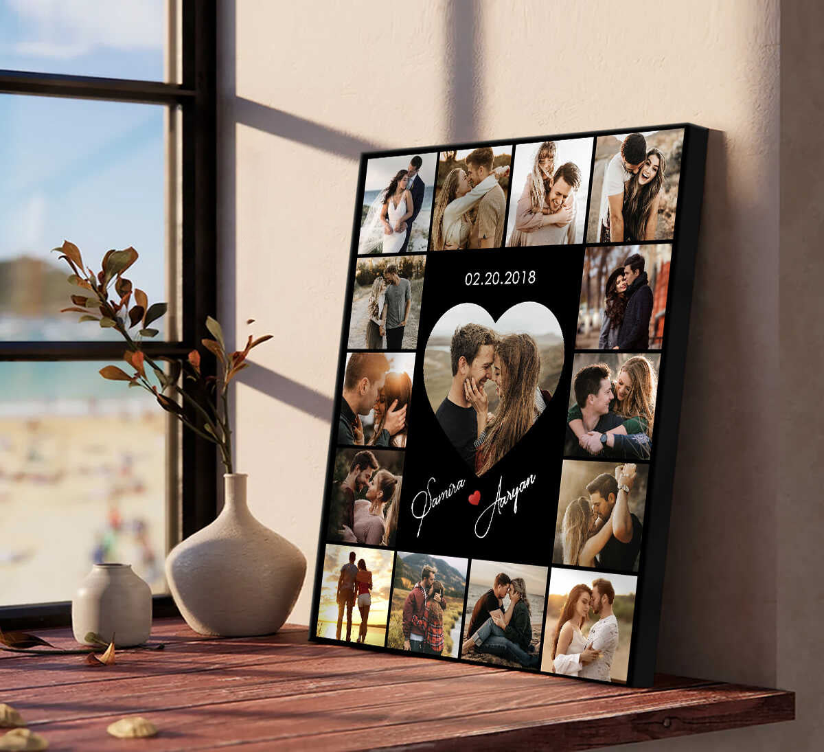 Personalized Photo Collage Canvas, Engagement Gift, Wedding Gift, Anniversary Gift, Gift for Couples, Photos on Canvas, Marriage Anniversary Collage