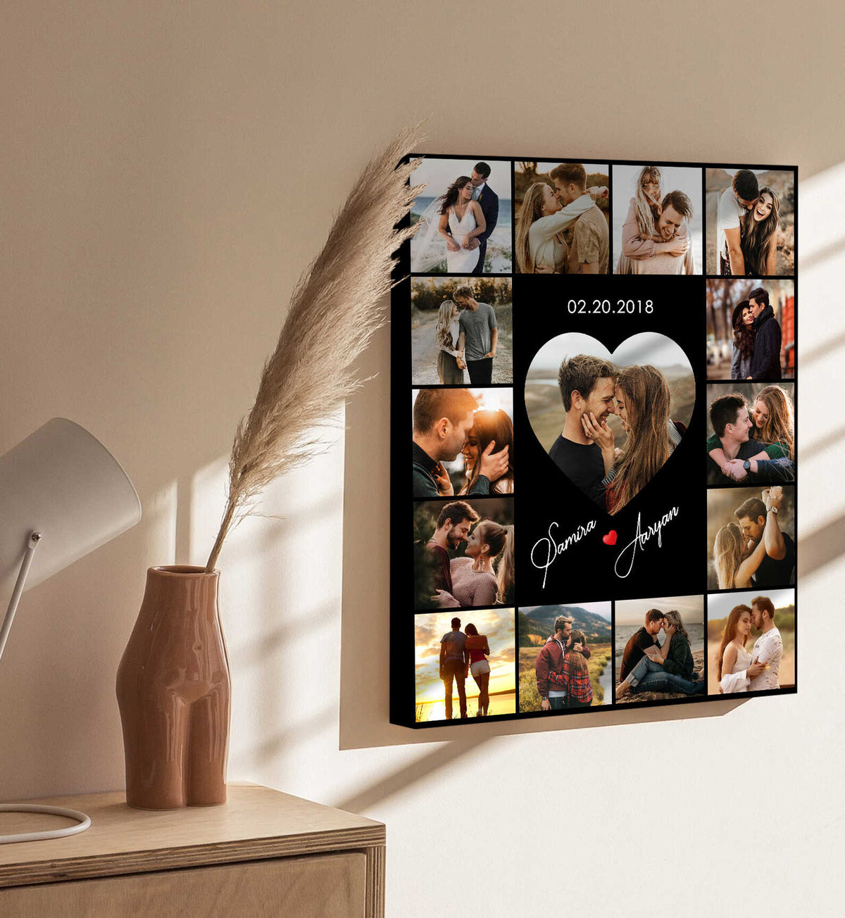 Personalized Photo Collage Canvas, Engagement Gift, Wedding Gift, Anniversary Gift, Gift for Couples, Photos on Canvas, Marriage Anniversary Collage