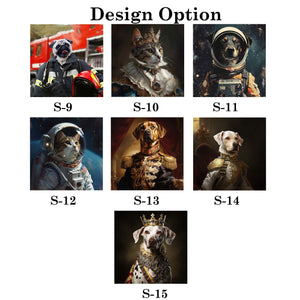 Customized Pet Portrait Canvas of Dog and Cat Renaissance Style, Wall Art Print for Home Decor, Living Room, Bedroom, Home Office