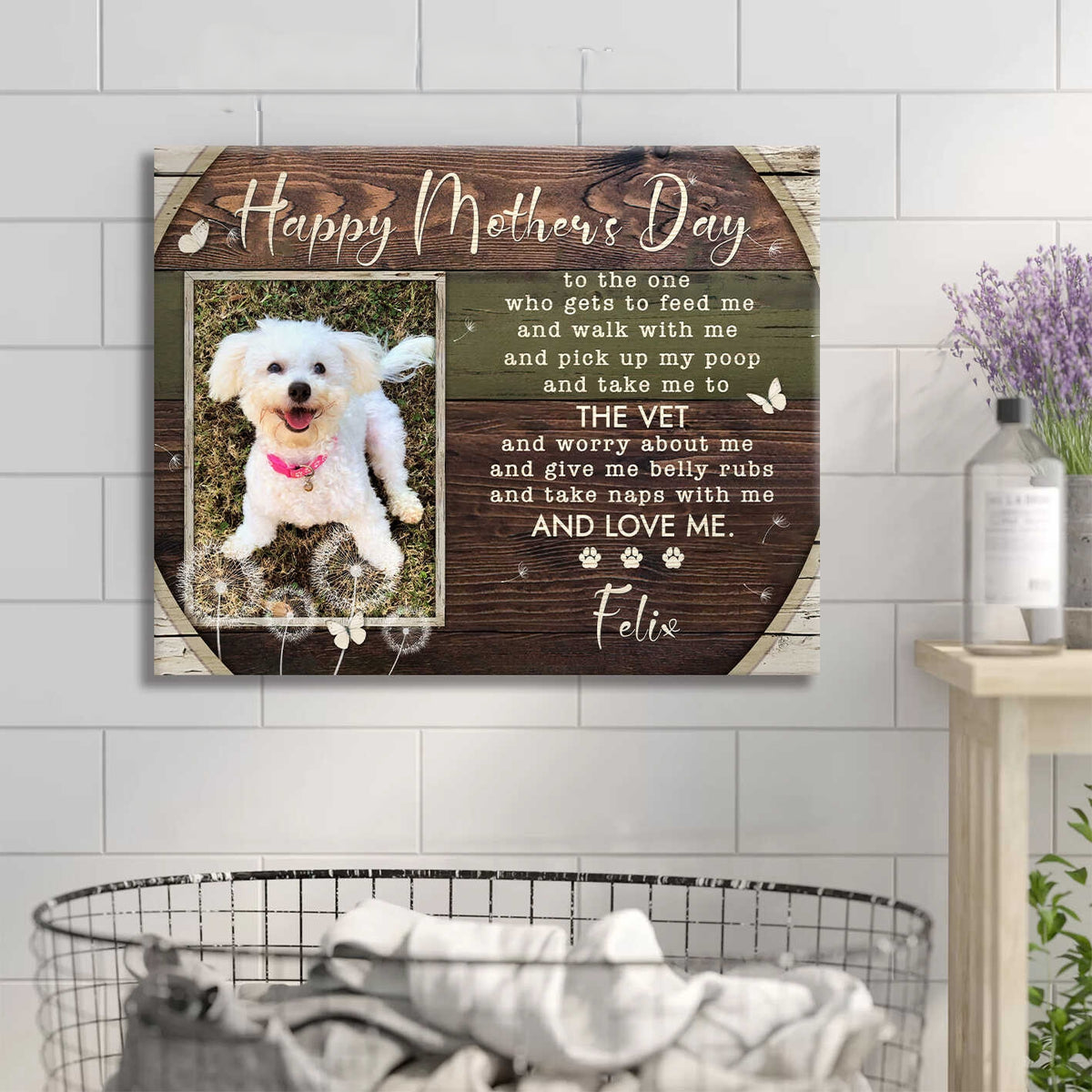 Mother’s Day Gift For Dog Mom, Funny Mother’s Gift from the Dog, Dog Mom Gifts, Custom Photo Canvas