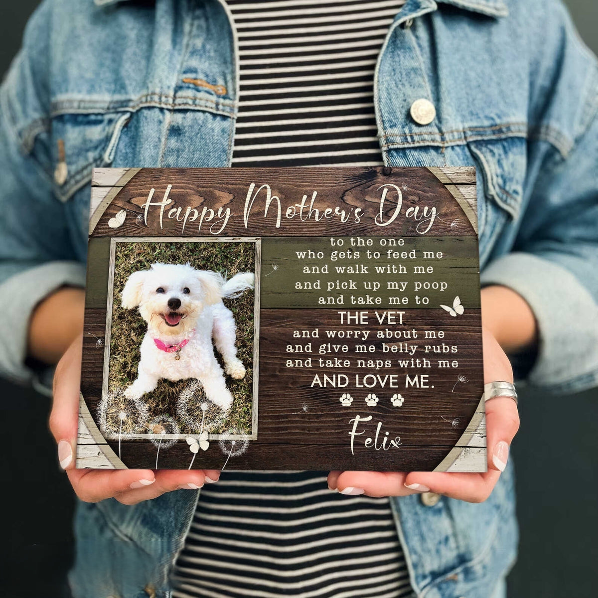 Mother’s Day Gift For Dog Mom, Funny Mother’s Gift from the Dog, Dog Mom Gifts, Custom Photo Canvas
