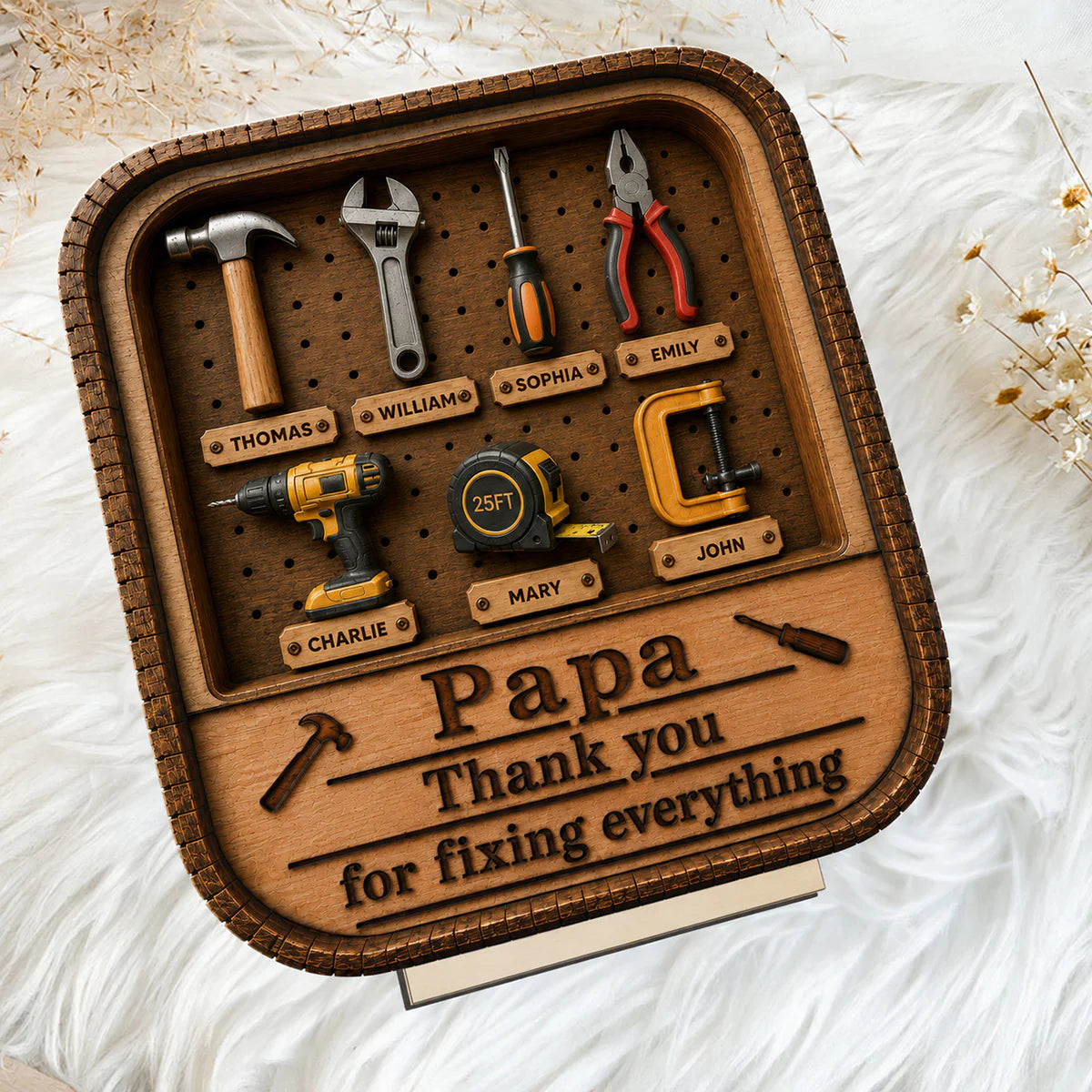 Dad Grandpa Tool Box - Personalized Wooden Plaque - Father's Day Gift For Dad, Husband