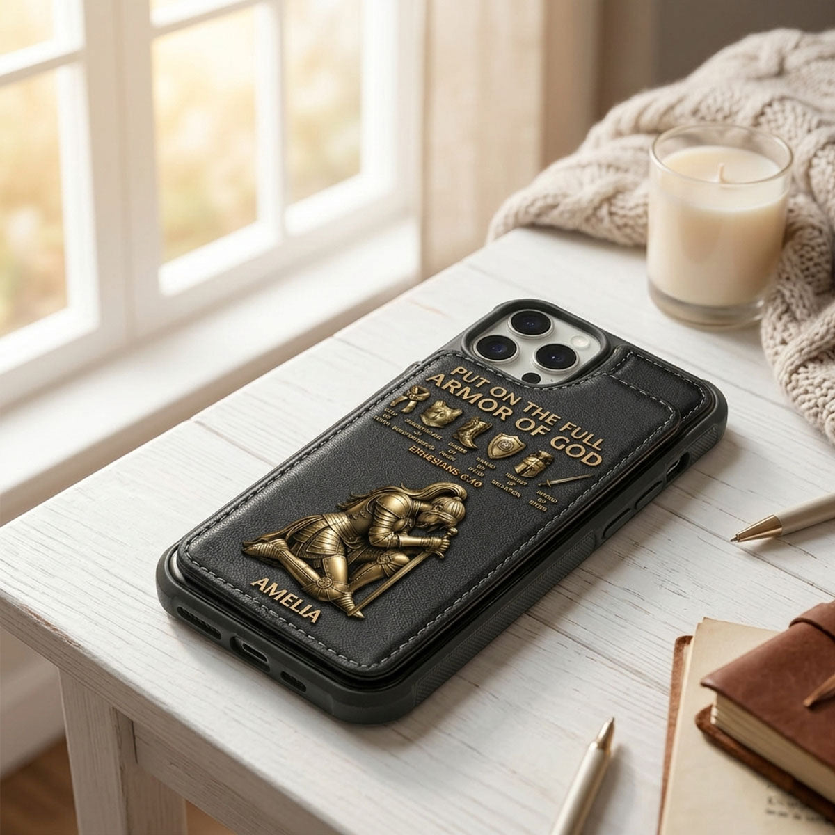 Put On The Full Amor Of God - Personalized Christian Wallet Phone Case